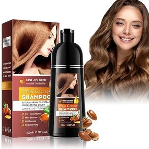 EHIOG Haarverf Bruin Hair Dye Shampoo 400 ml Natuurlijke snelle dekking voor wit haar Effectieve bruine kleuring voor mannen en vrouwen