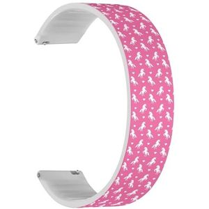 Solo Loop band compatibel met Forerunner 645/645 Music, Forerunner 55, Garmin Forerunner 245/245 Music (witte eenhoorn), snelsluiting, 20 mm rekbare siliconen band, accessoire, Siliconen, Geen