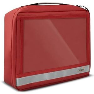 Pulox Medische Ampullentas in rood (leeg) - Grote, stevige Ampullenkoffer voor medicijnen en flacons - Voor 62 ampullen (35 x 25 x 10 cm)