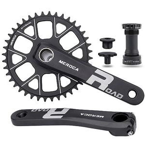 170mm Racefiets Holle Geïntegreerde Cranksets MTB Crank Set 40T/42T Smalle Brede Kettingblad Geschikt For Cyclocross Bikes Met Trapas (Size : 42T)