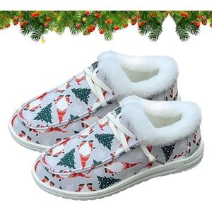 Snowboots voor Kerstmis - Gevoerde warme korte enkellaarsjes voor kerstsfeer - Comfortabel om schoenen te dragen voor paardrijden, werken, wandelen, wandelen, thuis Founcy