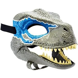 Dino Masker Realistisch Dinosaurus Hoofd Masker Levensechte Tanden en Open Kaak Tyrannosaurus Rex Half Masker Dino Masker Bewegende Kaak Raptor Masker (Red)