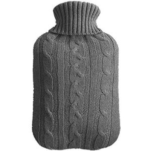 DieffematicRSD Warmwaterkruik 2000 ml cover gebreide koude-proof wasbare afneembare grote beschermende warmtebehoud voor warm waterfles veilig explosiebestendig (Color : Gray)
