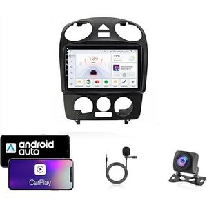 9 Inch Autoradio Compatibel voor Volkswagen Beetle 2000-2012 met GPS Navigatie CarPlay Android Auto Acht-Core 4G Bluetooth WiFi MirrorLink Stuurwiel Afstandsbediening(T3 8 Core 4G+Wifi 2G+32G)