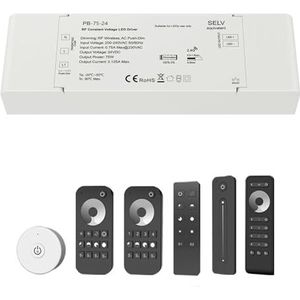 LED Driver DC 12V Dimbaar 24V 75W 2.4G RF Draadloze Afstandsbediening Voeding 200V 220V tot 12Volt voor LED Strip (Kleur: Model G, Maat: 24V)