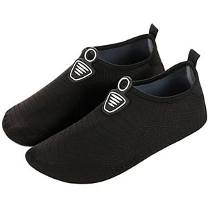 AUXDIQ Zwemschoenen voor dames en heren, badschoenen, aquaschoenen, surfschoenen, waterschoenen, strandschoenen, blote voeten, sneldrogend, zwart, 35/36 EU