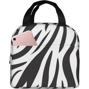 KONGNY Zebra Print, Lunchtas Geïsoleerde Lunchbox Duurzame Koelere Thermische Zak Waterdichte Lunch Tote Bag, zoals afgebeeld, Eén maat