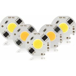 Geïntegreerde LED-chip, 5 stuks LED 3W/5W/7W/9W COB chiplamp 220V zonder driver for schijnwerper DIY koel/warm wit(7w,Warm White)