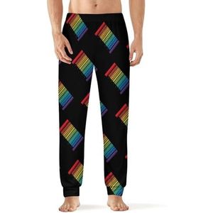 Gay Pride Barcode heren pyjama broek print lounge nachtkleding bodems slaapbroek 5XL