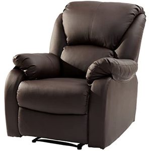 Fauteuil Relax Stoel, Lederen Fauteuil, Verstelbare Stoel, 160 Graden Fauteuil, Attent Cadeau, Voor Thuis/Woonkamer,Braun