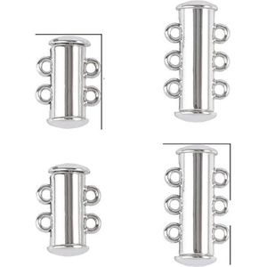 5 sets zilver/goud kleur roestvrij staal magnetische sluitingen connectoren handgemaakt voor sieraden maken DIY armbanden kettingen benodigdheden-20x10mm zilver-5 sets