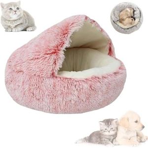 cozy cocoon pet bed for dogs,Cozy Cocoon Pet Bed,Winter Pet Plush Bed,Winter Pet Bed,Cozy Nook Pet Bed for Dogs, Cat Bed Round Hooded Cat Bed Cave (Medium,Pink)