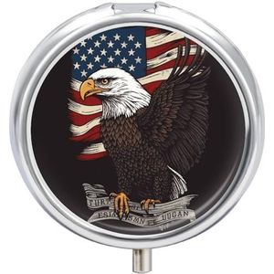 USA Patriottic Eagle Pill Box Pil Case Pil Organizer Geneeskunde Pil Organizer Wekelijkse Pil Organizer Pil Houder Kleine Pil Case Pil Containers Pil Houder voor Purse
