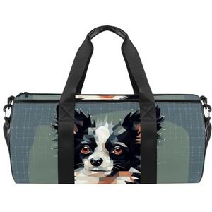 DragonBtu Opvouwbare reistas gymtas - veelzijdige tas voor yoga, training en reizen -oranje pixel hond, Multi 7, 45x23x23cm/17.7x9x9in, Reizen Duffle