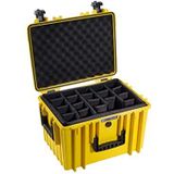 B&W International Outdoor Case Hard Case Type 5500/Y/RPD met vakindeling, aanpasbaar (hardcase koffer IP67, waterdicht, binnenmaat 43x30x30cm, geel)