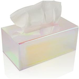 Acryl Tissue Box Houder, Clear Tissue Box Dispenser voor Gezichtsweefsel, Servetten, Droger Lakens. Perfecte hoes voor badkamer, bureaus, werkbladen, ijdelheid, slaapkamer, nachtkastjes (rechthoek,