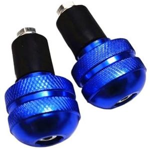 HESHUWEN Motorfiets stuuruiteinden 7/8 ''22 mm Motorfiets stuuruiteinden handgrepen CNC metalen stuur contragewicht plug slider motor fiets handgrepen accessoires bar uiteinden motorfiets (blauw)