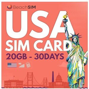 BeachSIM VS SIM-kaart 30 dagen. 20 GB data met 4G/5G-snelheden. Prepaid SIM met alleen data. Snelle activering. Eenvoudig opladen. Werkt op iOS- en Android-apparaten.