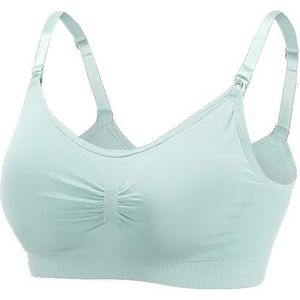 HomeJoySet Voedingsbeha For Borstvoeding, Zwangerschap, Naadloze Push-up Bralette Zonder Beugel Met Pads(Light Green,XL)