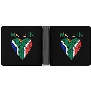 Made in South_Africa Lederen Portemonnee voor heren, minimalistische blokkerende tweevoudige portefeuilles, slanke portemonnee met 6 creditcards