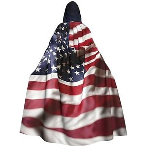 Brandweerman Amerikaanse vlag feestdecoratie cape vampier mantel, voor vakantie-evenementen en Halloween-serie