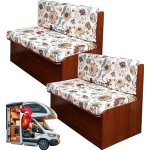 RV Dinette Kussenshoezen Stretch RV Sofa Seat Slipcovers Replacement Non-Slip Camper Kussen Slipcovers Wasbaar RV Dinette Seat Covers Inclusief 2 Bank Cover & 2 Rugleuning Cover(Color:#7)