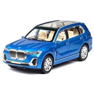 For BMW X7 SUV Auto Model Gegoten Voertuigen Legering Speelgoed Simulatie Met Zes Deuren Geopend Geluid & Lichte Auto Speelgoed 1:24 (Color : Blue)
