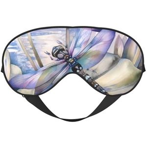 CRJSYCBYB Libelle op Lotus Bloem Gedrukt Zacht Oogmasker Slapen Oogmasker Reizen Oogmasker
