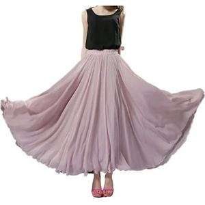 Flamencorok for vrouwen, 720 graden, volle cirkelvormige swingrok, Spaans danskostuum, volwassen, vloeiende, geplooide gelaagde rok for optredens, Halloweenfeest, rode krijtthema-outfit(Sandy_XXL)