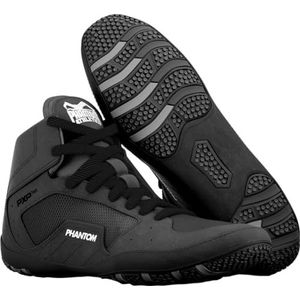 Phantom Athletics Tactic worstelschoenen - vechtsportschoenen voor worstelen, worstelen en MMA - kinderen & volwassenen - Zwart - 43