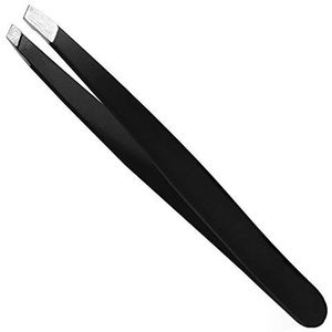 TRIXES Wenkbrauwpincet - Professionele Schuine Punt Voor Het Epileren van Gezichtsharen - Precisie Ontharing voor Mannen en Vrouwen - Zwarte - Kin, lip, Wenkbrauw Haarverwijderaar