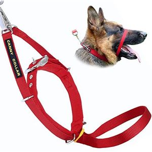 Canny Collar: De halsband voor hondentraining en wandelen, eenvoudige en effectieve hulp bij hondentraining en helpt te voorkomen dat honden aan de riem trekken, halsband voor het uitlaten van de hond - Rood (Maat 4)