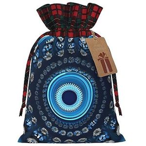 Blauwe Mini Flower Swirl Herbruikbare Gift Bag - Trekkoord Kerst Gift Bag, Perfect Voor Feestelijke Seizoenen, Kunst & Craft Tas
