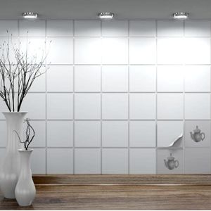 FoLIESEN - Tegelstickers 10x10 cm | Zelfklevende tegelfolie voor badkamer, keuken en toilet I Krasbestendig en verwijderbaar | 160 sticker tiles, wit glans