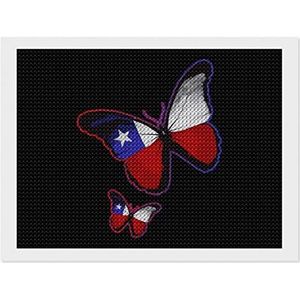 Vlinder Texas Vlag Diamant Kunst Volledige Boor Diamant Foto Schilderen Kits voor Thuis Muur Decor 12""x16
