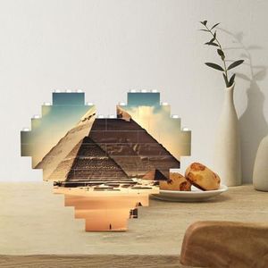 Bouwsteenpuzzel hartvormige bouwstenen piramides van Khufu puzzels blokpuzzel voor volwassenen 3D micro bouwstenen voor huisdecoratie stenen set