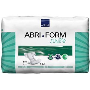 Abena Abri-Form Premium Junior luiers, milieuvriendelijke luierbroek, verbeterde lekbescherming, veilige en comfortabele luierbroek voor kinderen - maat 7 / XS2, 40-60 cm taille leeftijd 5-15, 4x 32PK