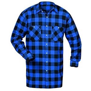 Flanellen shirt, extra lang 105 cm ruglengte, Blauw, XXL