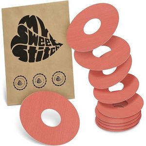 MySweetStitch - 10 x KatheterPatch, Katheterplakker met sterke hechting, Infusiepleister voor insulinepomp-infusieset (bijv. MiniMed, T:slim en Medtronic Guardian), Koraal