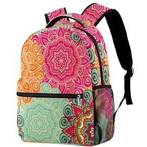 Rugzak Lichtgewicht Daypack Rugzak voor Shool Kleurrijke Boho Bloem Patroon