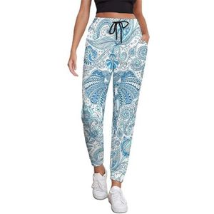 Blue Indian Elephant Dames Joggingbroek Running Joggers Broek Casual Broek Elastische Taille Lange Met Zakken