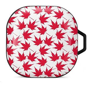 Canadees esdoornblad patroon oordopjes hoesje compatibel met Samsung hard shell beschermhoes zwart-stijl