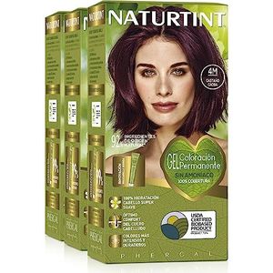 Naturtint Biobased | Ammoniakvrije kleuring | 100% grijsdekking | Plantaardige ingrediënten | Natuurlijke en langhoudende kleur | 4M Kastanjebruin | Pak van 3