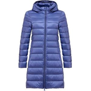 Dames Dames Pufferjack Lichtgewicht Donsjack, Opvouwbaar Met Capuchon Donsjack, Gewatteerde Capuchon(Blue,5XL)