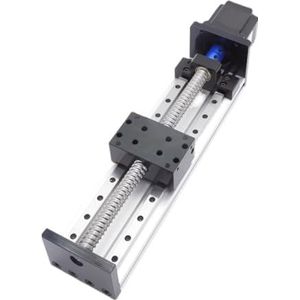 Mini lineaire rail schuifactuator, Lineaire schuiftafelmodule Kogelomloopspindel Enkele dubbele lijn Railstappenmotor Kruishef Meerdere maten(Effective stroke 1400mm)