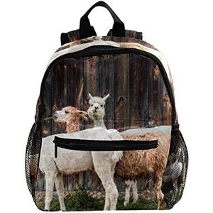 Mini Rugzak Pack Bag Alpaca Cottages-Vakantiewoningen Wol Bont Leuke Mode, Meerkleurig, 25.4x10x30 CM/10x4x12 in, Rugzak Rugzakken