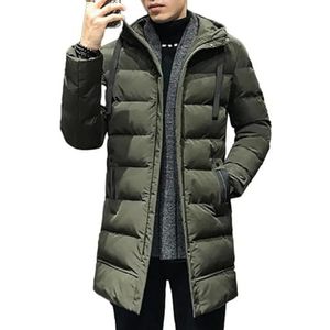 WOYUANSHA Donsjassen Jas Mannen Parka Donsjas Hooded Warmte Windbescherming Windjack Hoge Kraag Outdoor Sneeuw Jas Xxl Legergroen
