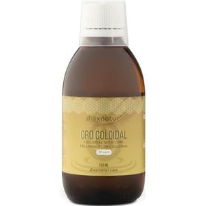 DIOXNATUR® Colloïdaal Goud 20 ppm - Hoge Concentratie - Puur 24k 99,99% - Vloeistof 250ml
