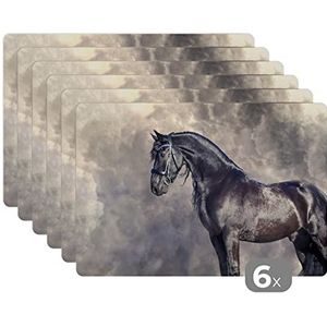 Placemats - 6 stuks - 45x30 cm - Fries - Paarden - Portret