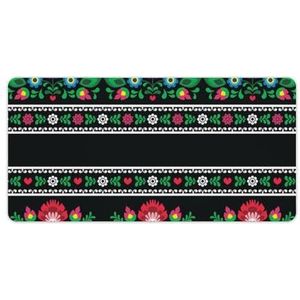 Retro Slavische Traditionele Bloemen Polish Folk Mode Bureau Muismat Antislip Gaming Muismat Accessoires Decor 30x60cm
